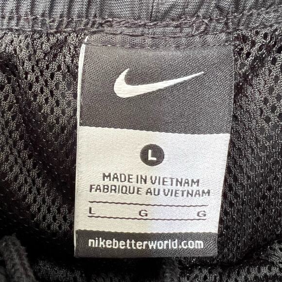 Nike Men's Jogger Pants Size Large Black/White Elastic Waist Athletic Sweatpants - Picture 10 of 12